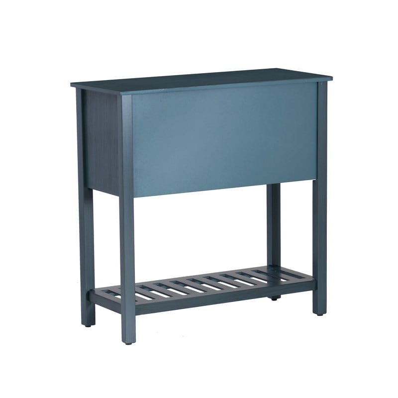 Console d'entrée en bois massif bleu antique Crestway