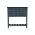 Console d'entrée en bois massif bleu antique Crestway