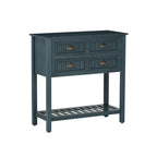 Console d'entrée en bois massif bleu antique Crestway