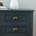 Console d'entrée en bois massif bleu antique Crestway