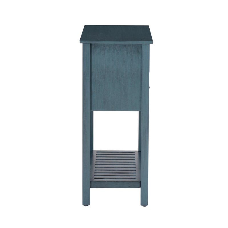 Console d'entrée en bois massif bleu antique Crestway