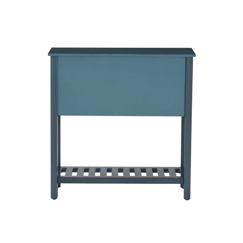 Console d'entrée en bois massif bleu antique Crestway
