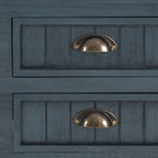 Console d'entrée en bois massif bleu antique Crestway