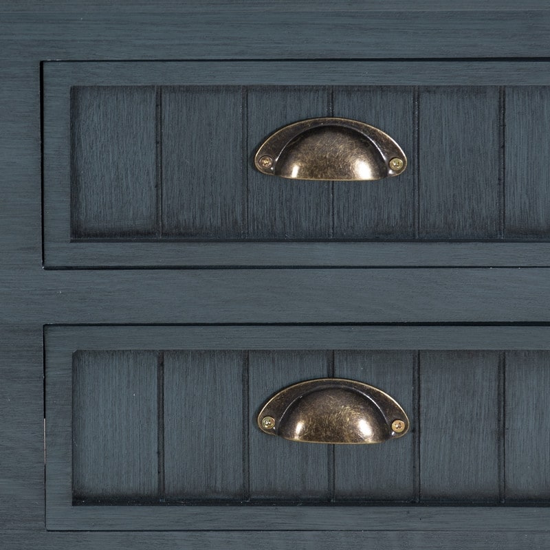 Console d'entrée en bois massif bleu antique Crestway