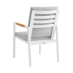 Ensemble de salle à manger d'extérieur Crown 5 pièces en aluminium et teck avec tissu gris