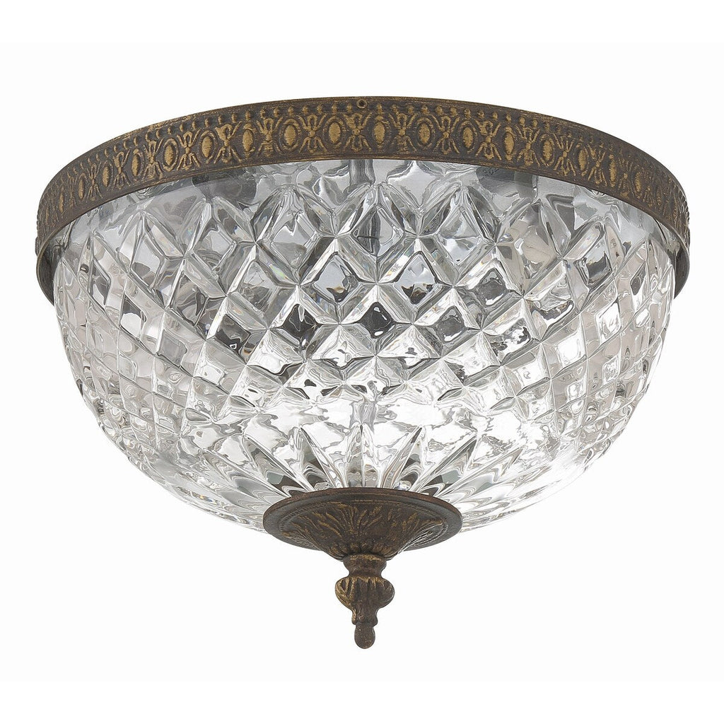 Plafonnier en cristal Crystorama à 2 lampes - 10 l x 8 h x 10 p