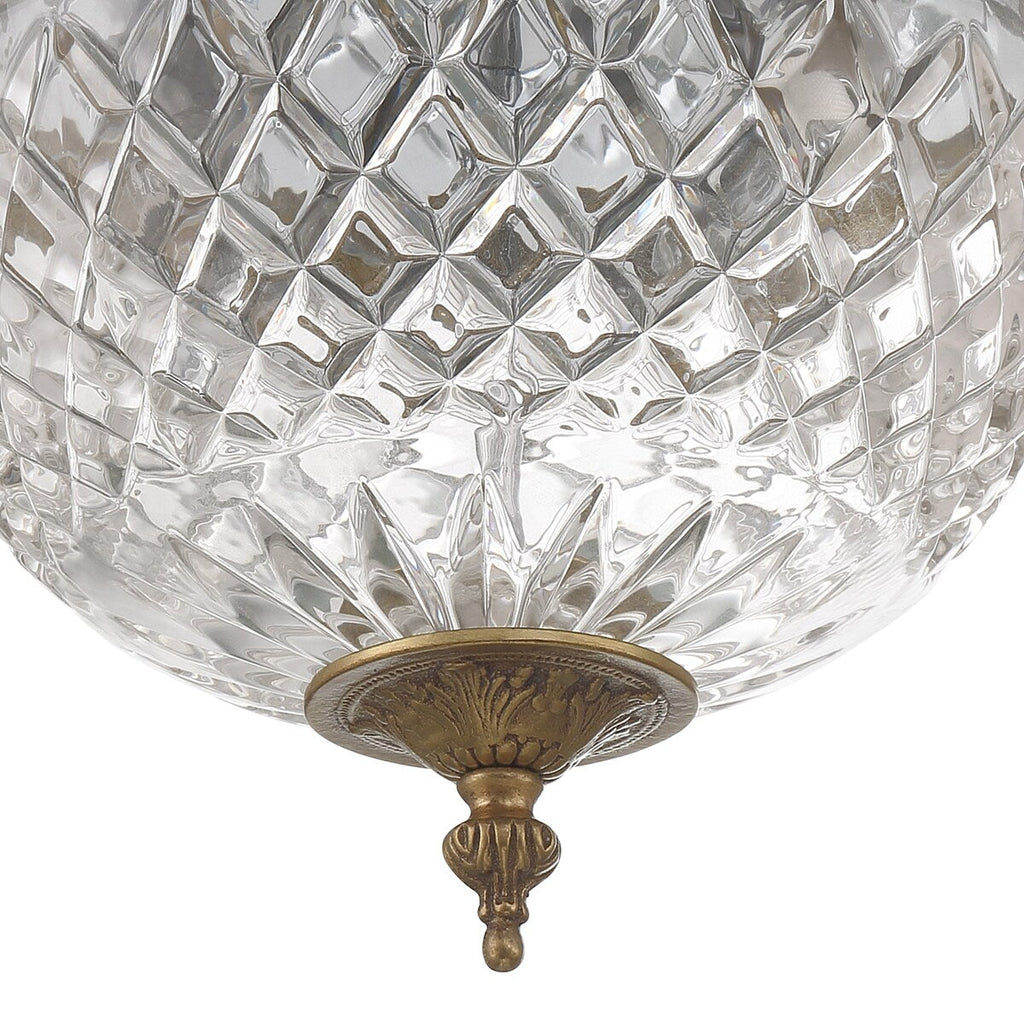 Plafonnier en cristal Crystorama à 2 lampes - 10 l x 8 h x 10 p
