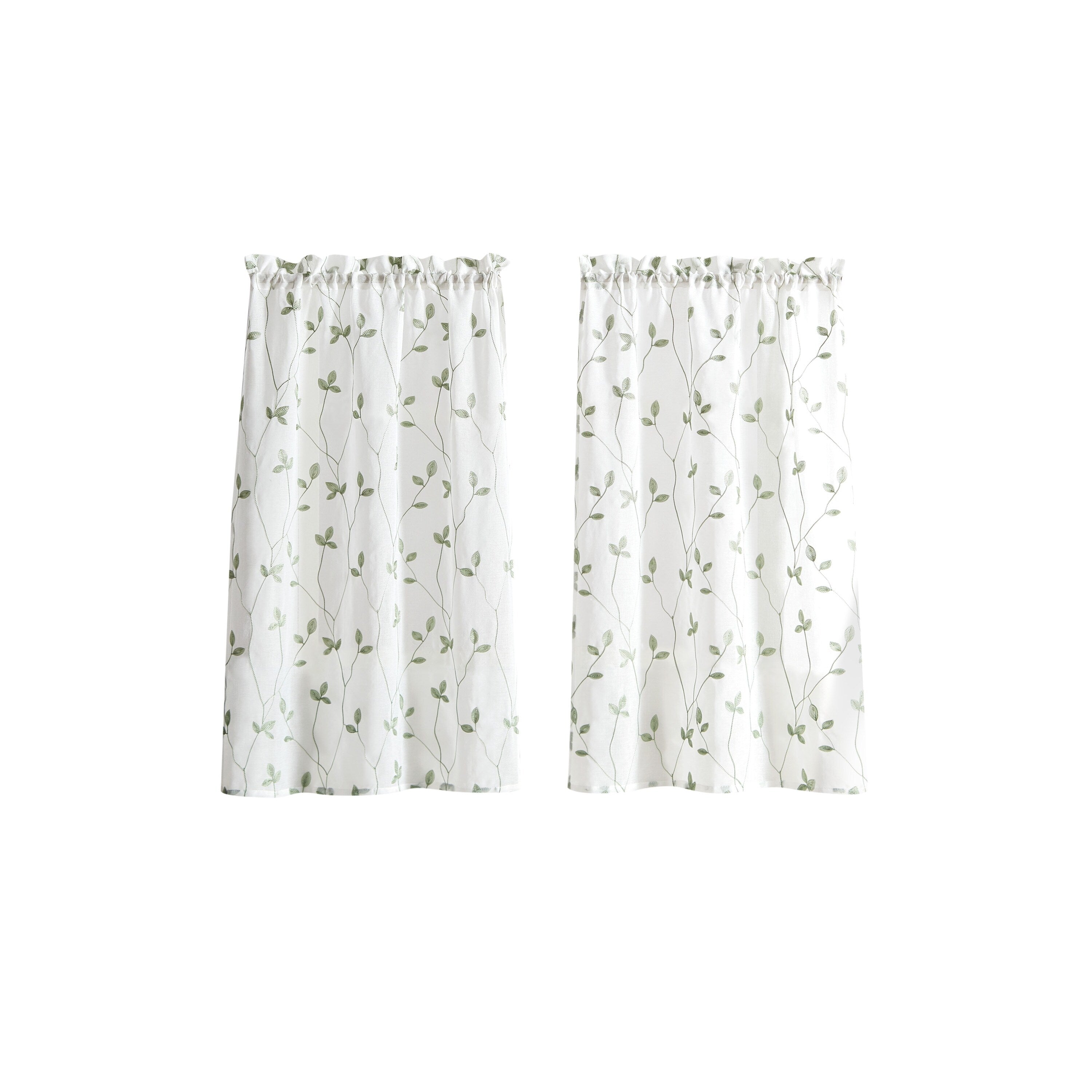 Collection de rideaux à cantonnière et à volants en broderie botanique Curtainworks