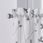 Collection de rideaux à cantonnière et à volants en broderie botanique Curtainworks