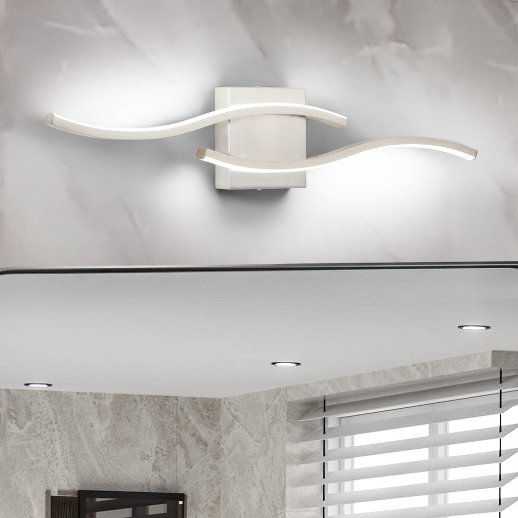 Applique murale linéaire à DEL Curve à intensité variable de 23,6 po de largeur pour meuble-lavabo de salle de bain, lumière froide/chaude