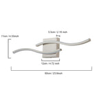 Applique murale linéaire à DEL Curve à intensité variable de 23,6 po de largeur pour meuble-lavabo de salle de bain, lumière froide/chaude