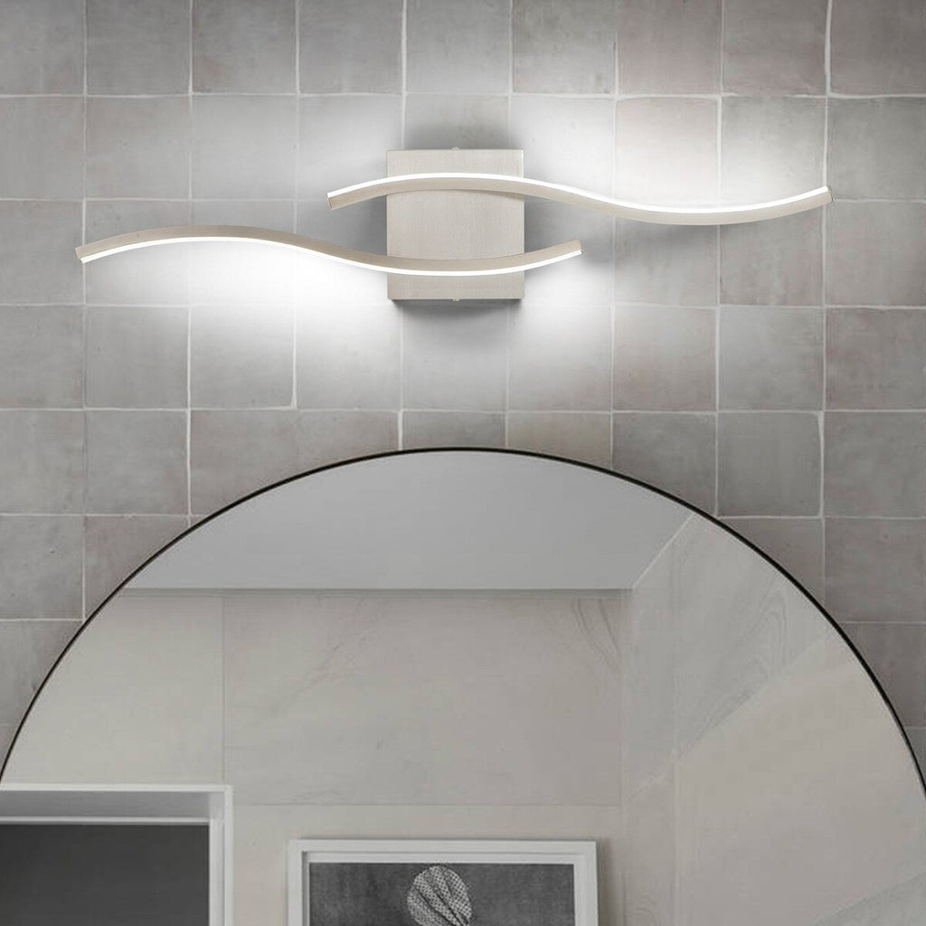Applique murale linéaire à DEL Curve à intensité variable de 23,6 po de largeur pour meuble-lavabo de salle de bain, lumière froide/chaude