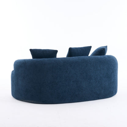 Canapé causeuse incurvé en éponge de compression 30D, tissu chenille, sans assemblage