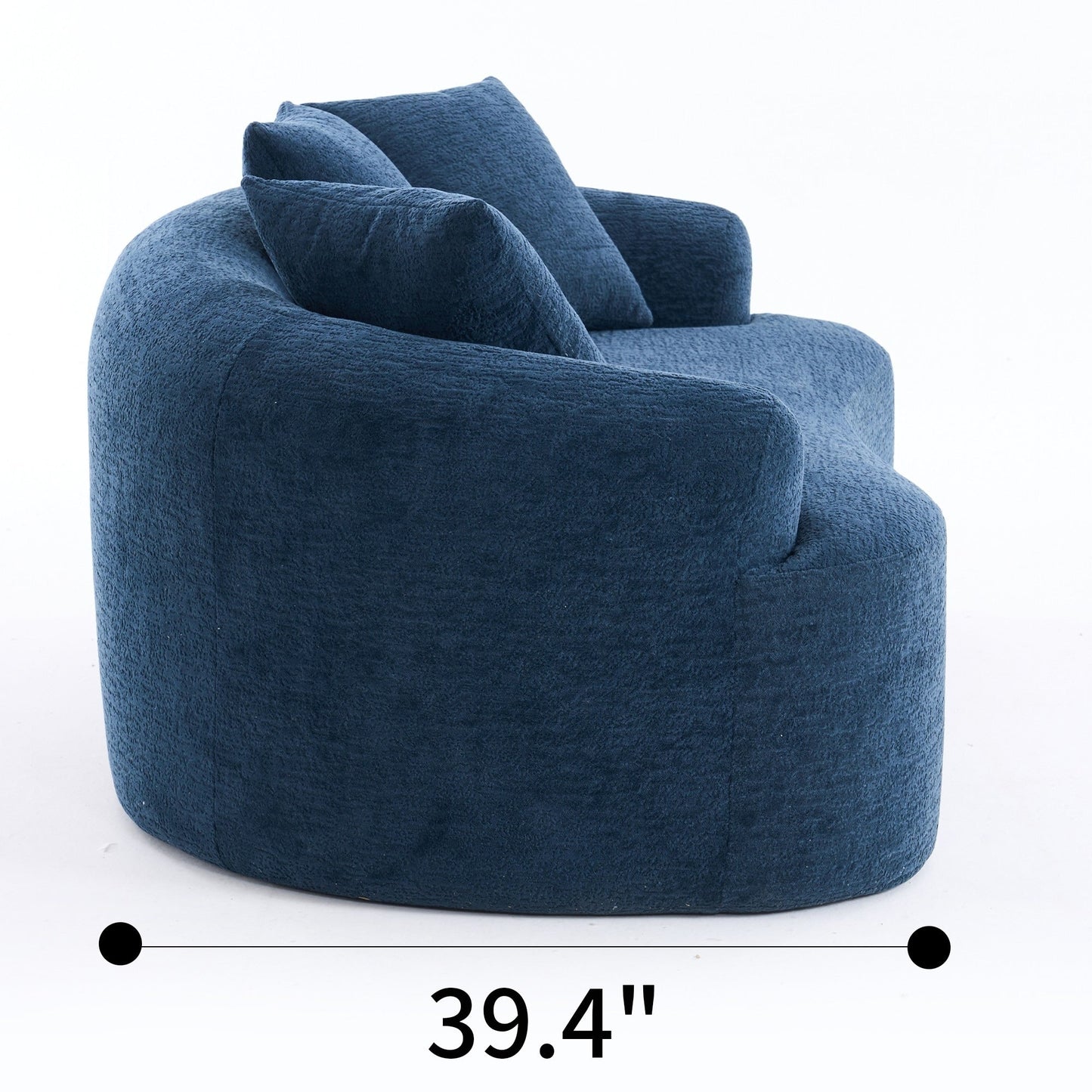 Canapé causeuse incurvé en éponge de compression 30D, tissu chenille, sans assemblage