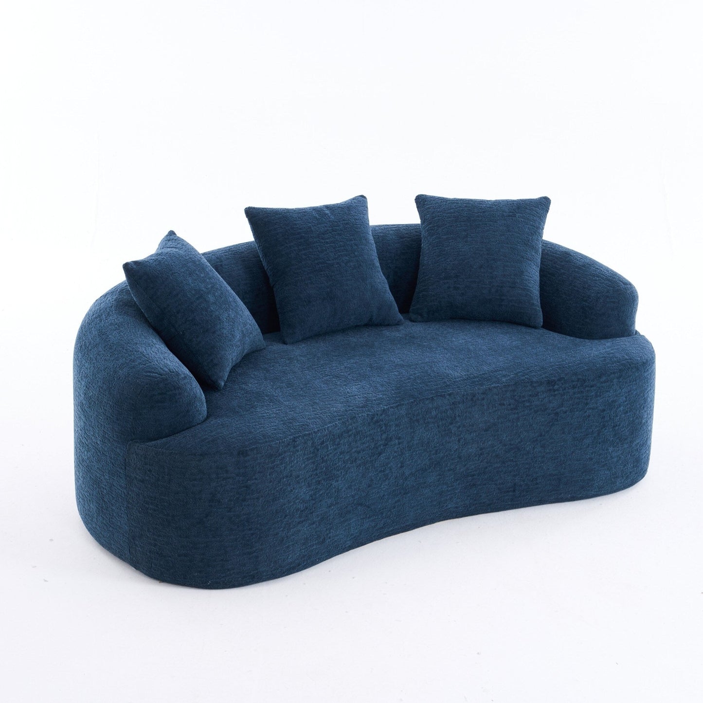 Canapé causeuse incurvé en éponge de compression 30D, tissu chenille, sans assemblage