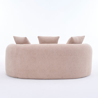 Canapé causeuse incurvé en éponge de compression 30D, tissu chenille, sans assemblage