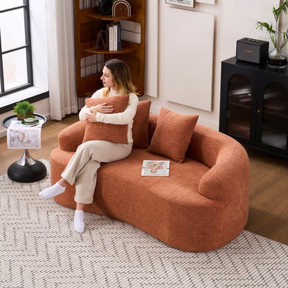 Canapé causeuse incurvé en éponge de compression 30D, tissu chenille, sans assemblage