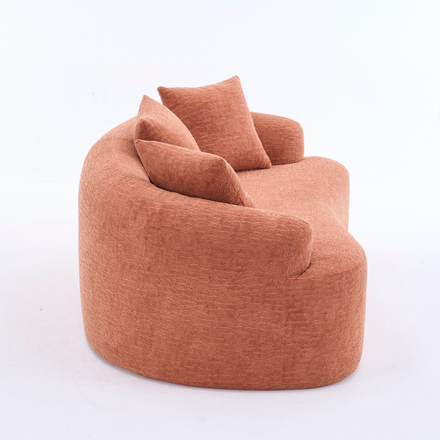 Canapé causeuse incurvé en éponge de compression 30D, tissu chenille, sans assemblage
