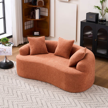 Canapé causeuse incurvé en éponge de compression 30D, tissu chenille, sans assemblage