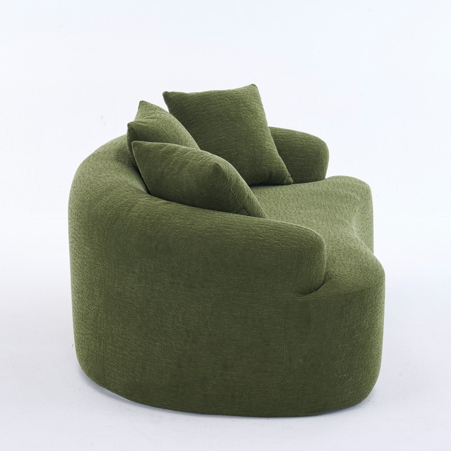 Canapé causeuse incurvé en éponge de compression 30D, tissu chenille, sans assemblage
