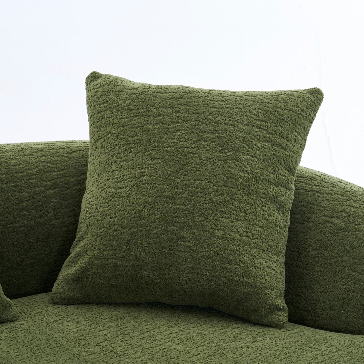 Canapé causeuse incurvé en éponge de compression 30D, tissu chenille, sans assemblage