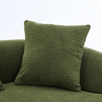 Canapé causeuse incurvé en éponge de compression 30D, tissu chenille, sans assemblage