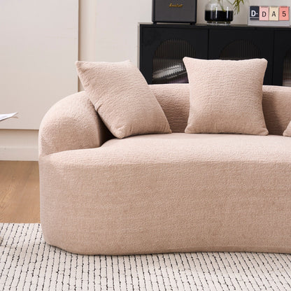 Canapé causeuse incurvé en éponge de compression 30D, tissu chenille, sans assemblage