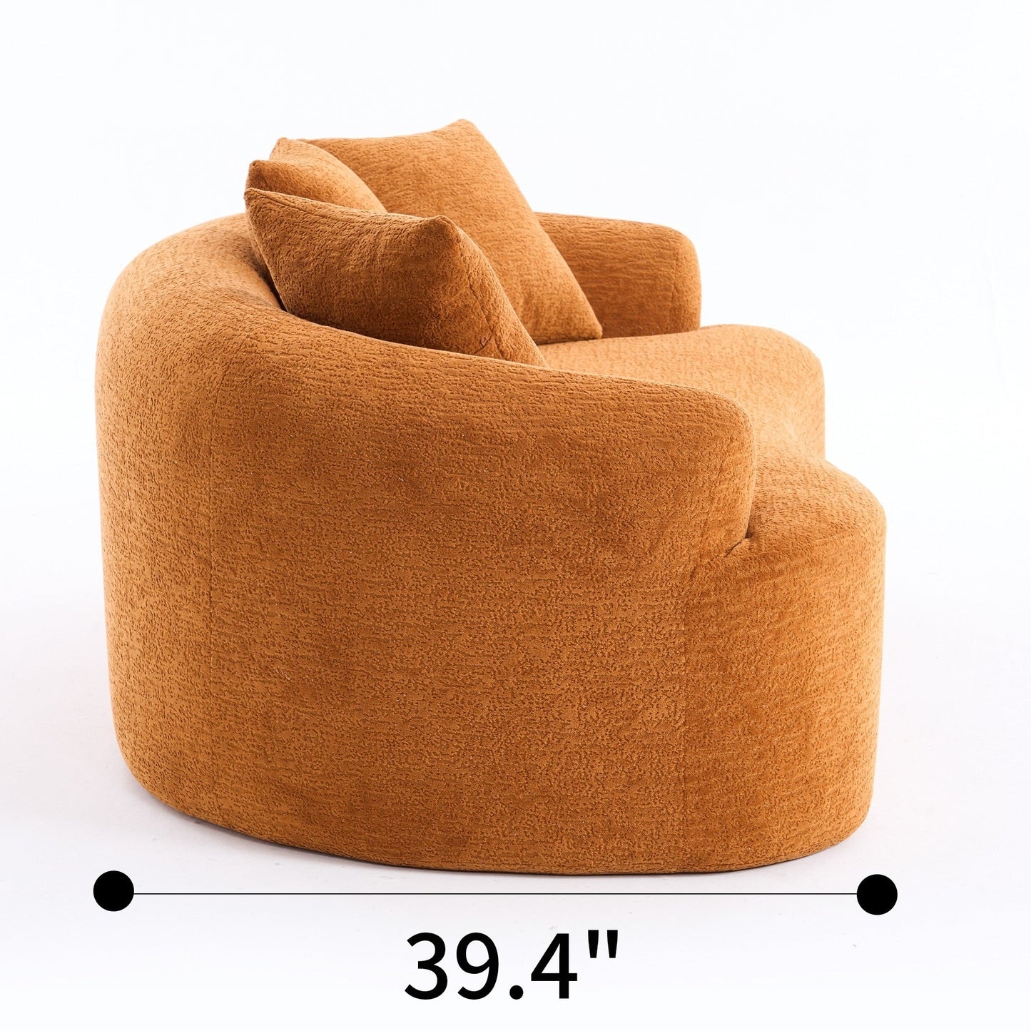 Canapé causeuse incurvé en éponge de compression 30D, tissu chenille, sans assemblage