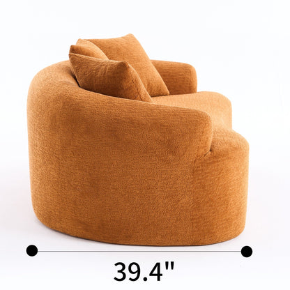 Canapé causeuse incurvé en éponge de compression 30D, tissu chenille, sans assemblage
