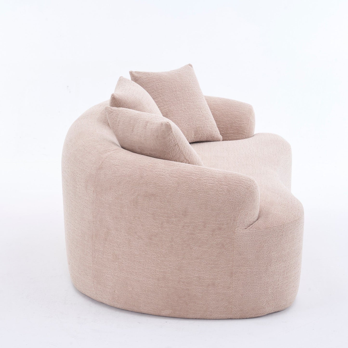 Canapé causeuse incurvé en éponge de compression 30D, tissu chenille, sans assemblage