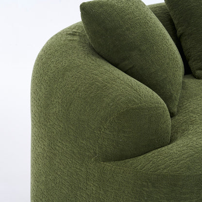 Canapé causeuse incurvé en éponge de compression 30D, tissu chenille, sans assemblage