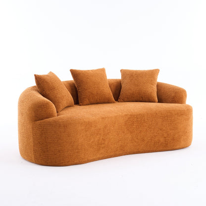Canapé causeuse incurvé en éponge de compression 30D, tissu chenille, sans assemblage