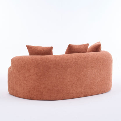 Canapé causeuse incurvé en éponge de compression 30D, tissu chenille, sans assemblage