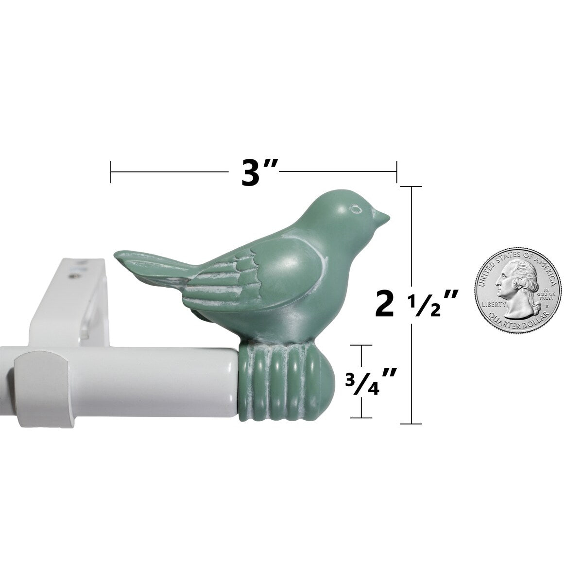 Tringle à rideau décorative réglable et design avec embout d'oiseau mignon