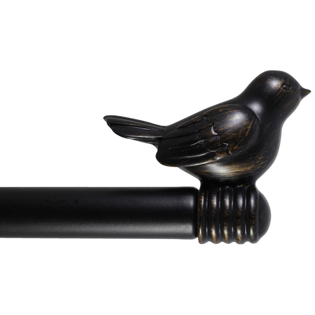 Tringle à rideau décorative réglable et design avec embout d'oiseau mignon