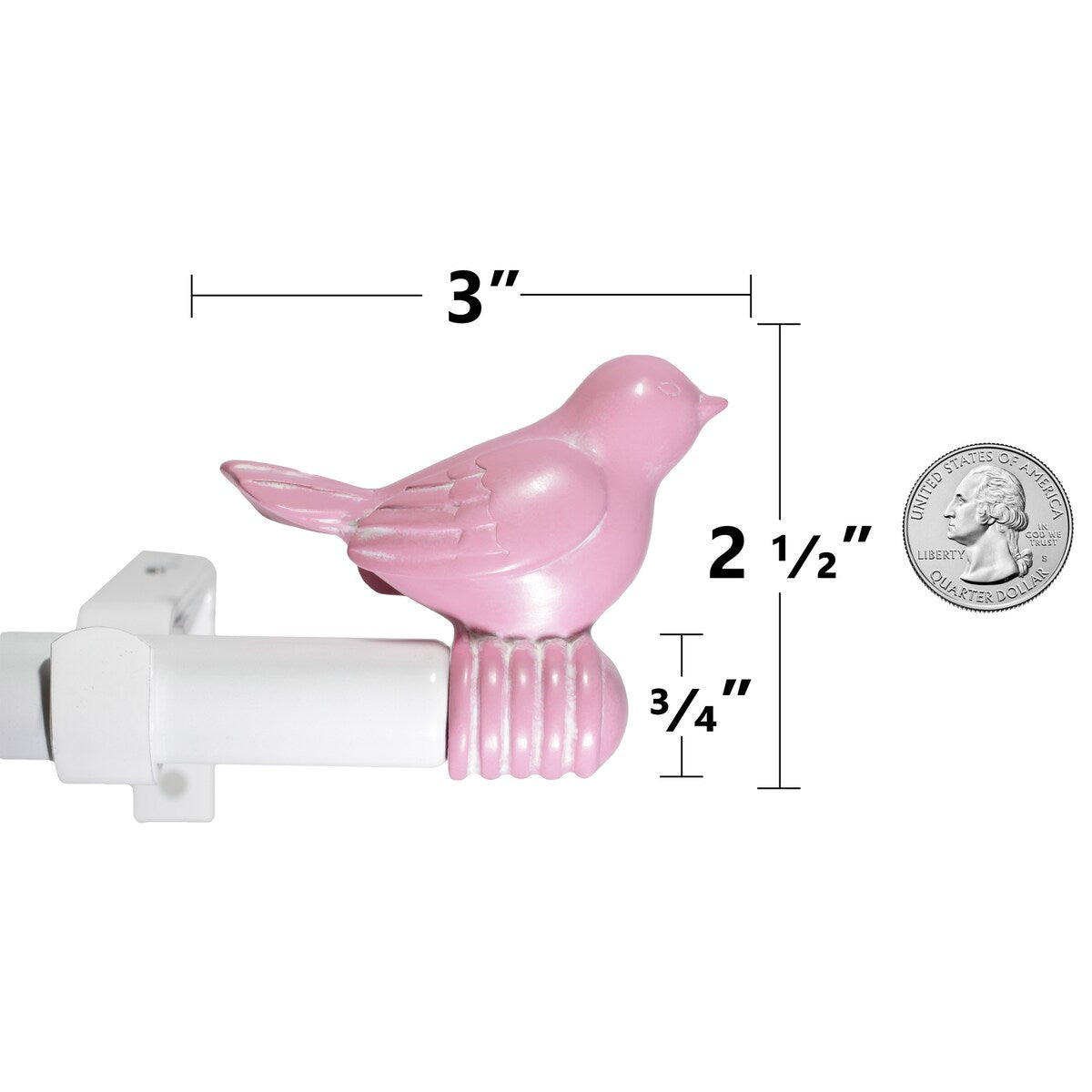 Tringle à rideau décorative réglable et design avec embout d'oiseau mignon