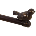 Tringle à rideau décorative réglable et design avec embout d'oiseau mignon