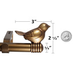 Tringle à rideau décorative réglable et design avec embout d'oiseau mignon