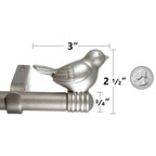 Tringle à rideau décorative réglable et design avec embout d'oiseau mignon