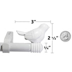 Tringle à rideau décorative réglable et design avec embout d'oiseau mignon