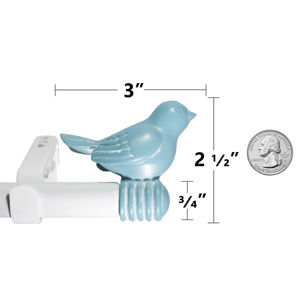 Tringle à rideau décorative réglable et design avec embout d'oiseau mignon