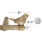 Tringle à rideau décorative réglable et design avec embout d'oiseau mignon