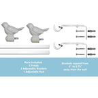 Tringle à rideau décorative réglable et design avec embout d'oiseau mignon