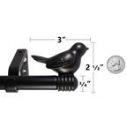 Tringle à rideau décorative réglable et design avec embout d'oiseau mignon