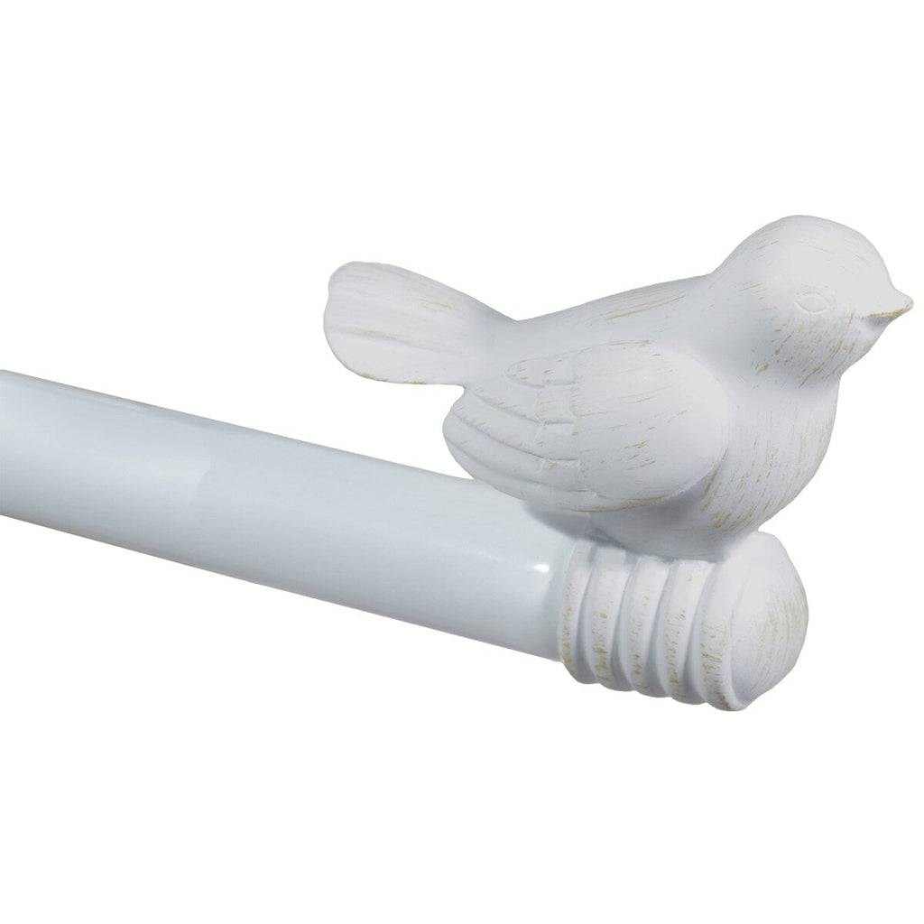 Tringle à rideau décorative réglable et design avec embout d'oiseau mignon