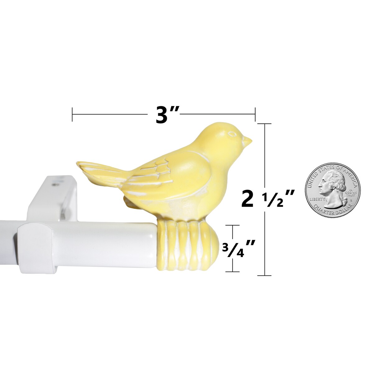 Tringle à rideau décorative réglable et design avec embout d'oiseau mignon