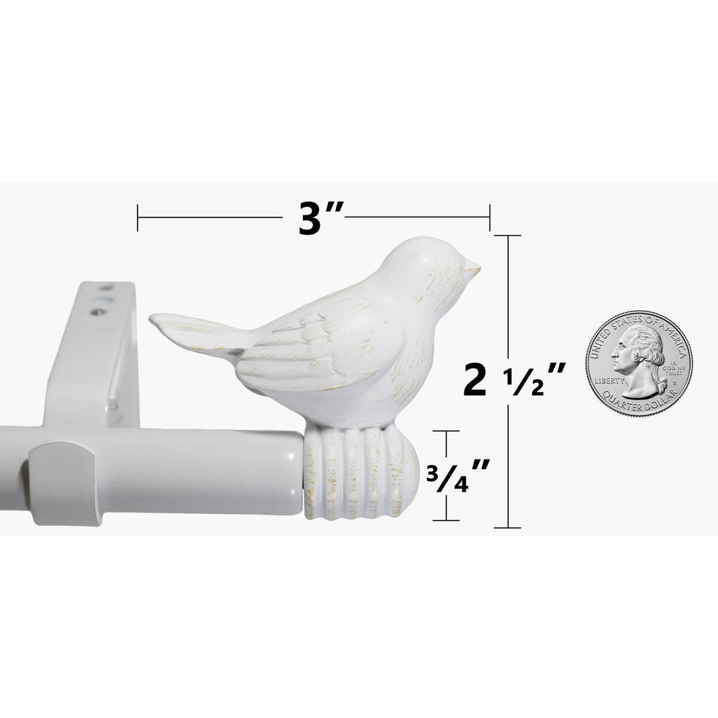 Tringle à rideau décorative réglable et design avec embout d'oiseau mignon