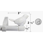 Tringle à rideau décorative réglable et design avec embout d'oiseau mignon