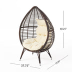 Fauteuil lounge en osier Cutter Teardrop par Christopher Knight Home