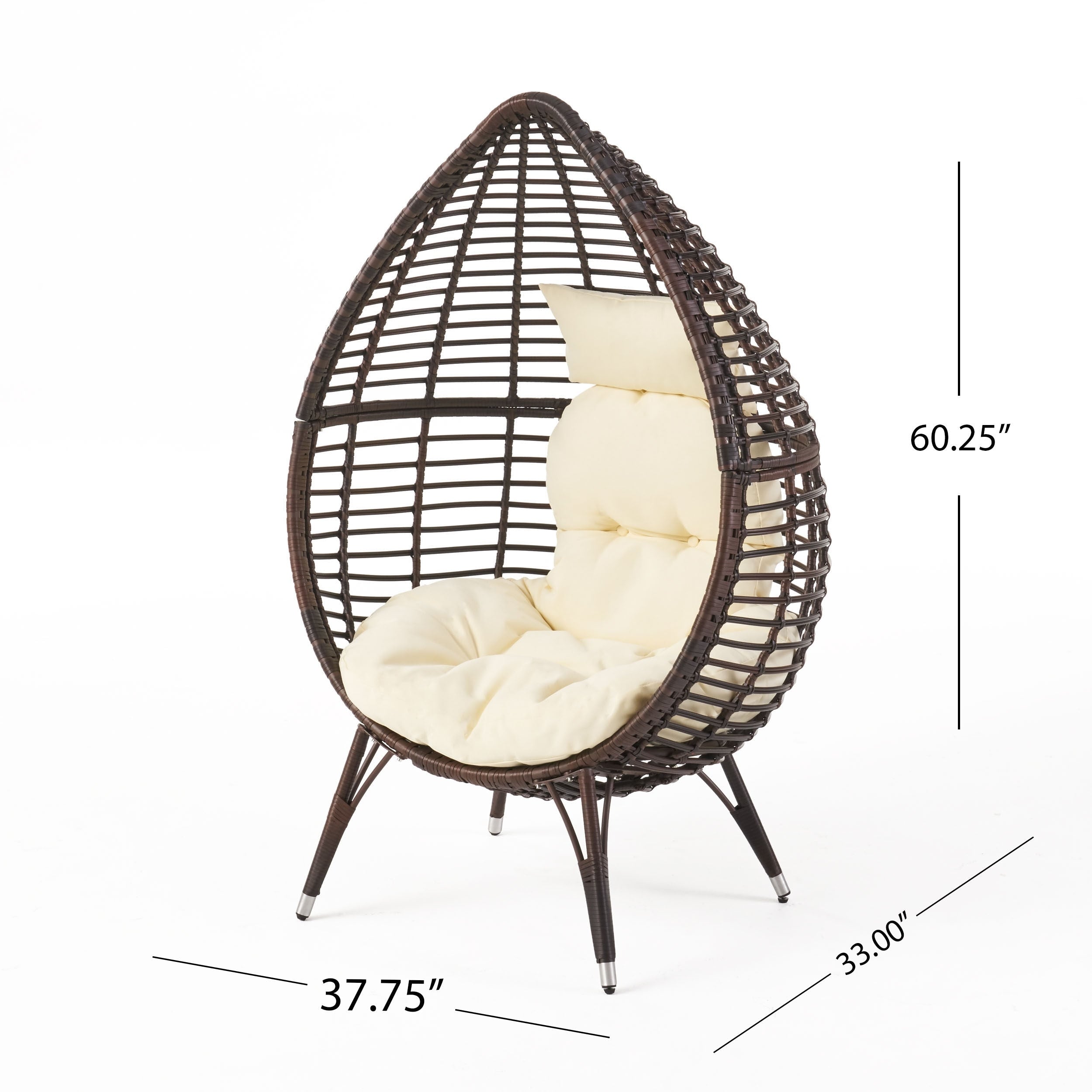 Fauteuil lounge en osier Cutter Teardrop par Christopher Knight Home